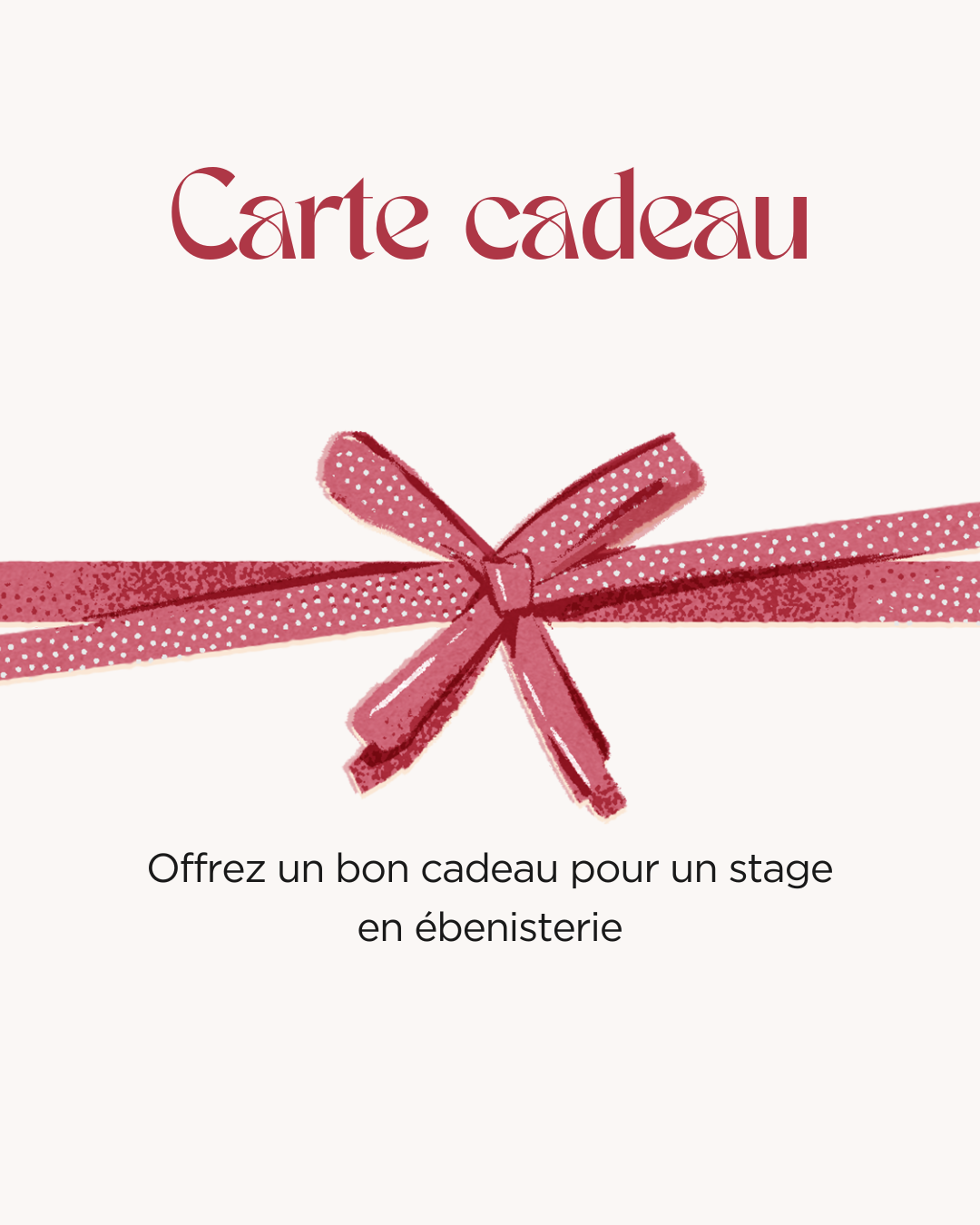 Carte cadeau à offrir pour un stage d'ébenisterie au sein de l'atelier Hey Ben sur l'île de ré à Loix