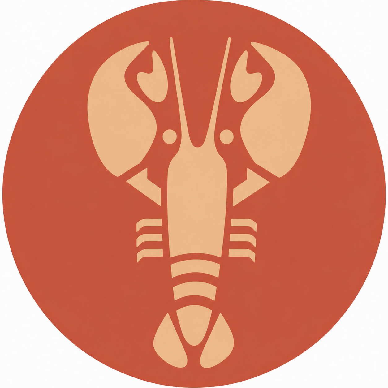 Assise en contreplaqué bouleau et linoléum motif homard beige  sur fond rouge. Produit fabriqué par Hey Ben !, atelier d'ébénisterie à Loix sur l'île de ré fondé par Benoît Maltier