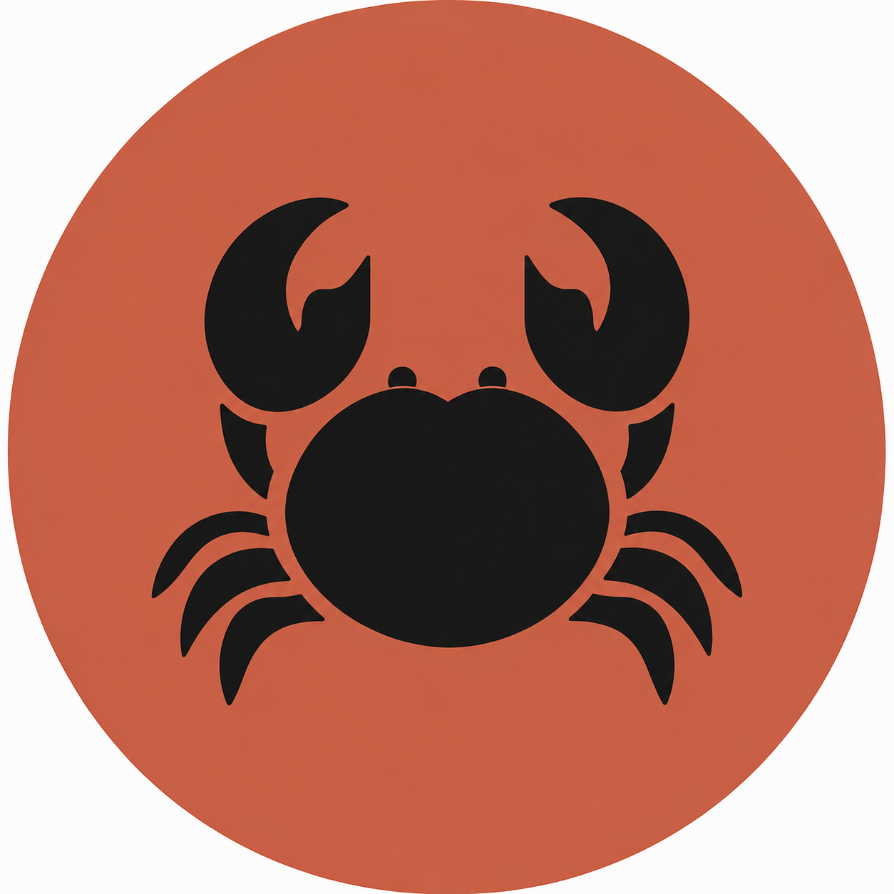 Assise en contreplaqué bouleau et linoléum motif crabe noir sur fond rouge. Produit fabriqué par Hey Ben !, atelier d'ébénisterie à Loix sur l'île de ré fondé par Benoît Maltier