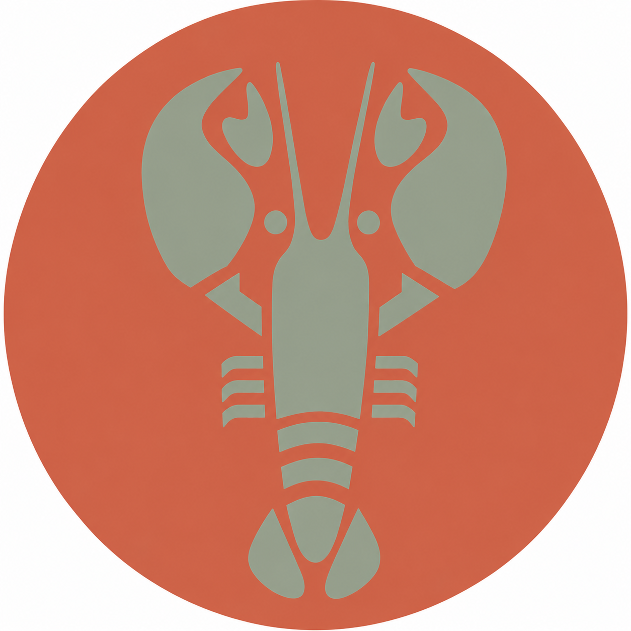 Assise en contreplaqué bouleau et linoléum motif homard vert sauge  sur fond rouge. Produit fabriqué par Hey Ben !, atelier d'ébénisterie à Loix sur l'île de ré fondé par Benoît Maltier