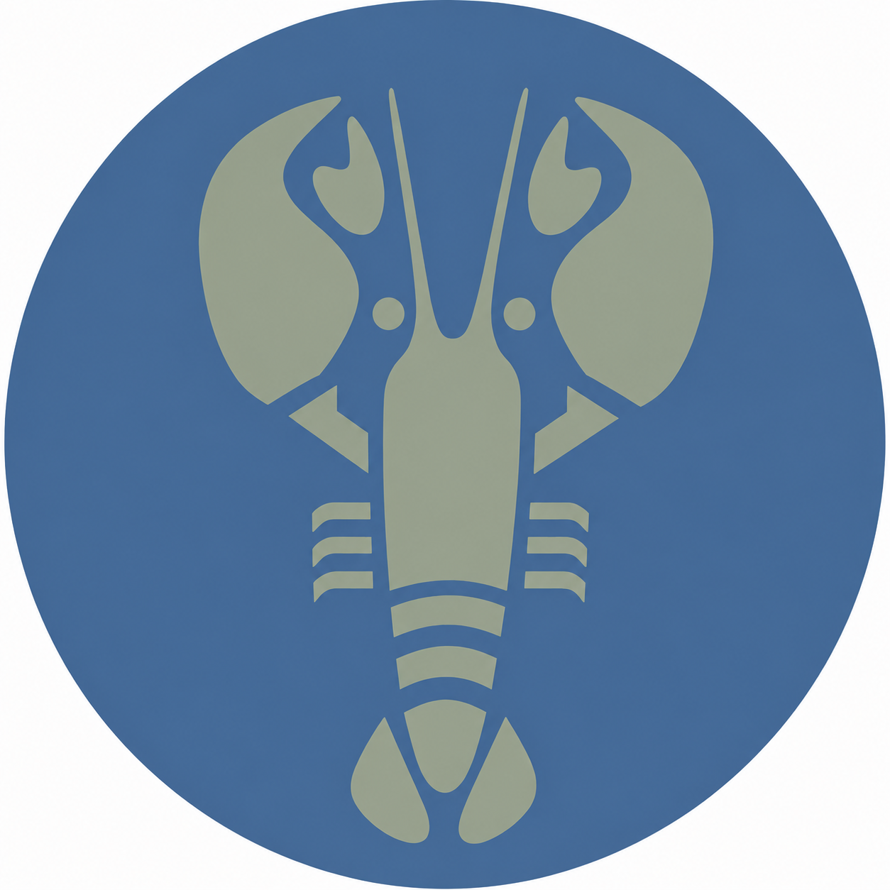 Assise en contreplaqué bouleau et linoléum motif homard vert sauge  sur fond bleu. Produit fabriqué par Hey Ben !, atelier d'ébénisterie à Loix sur l'île de ré fondé par Benoît Maltier