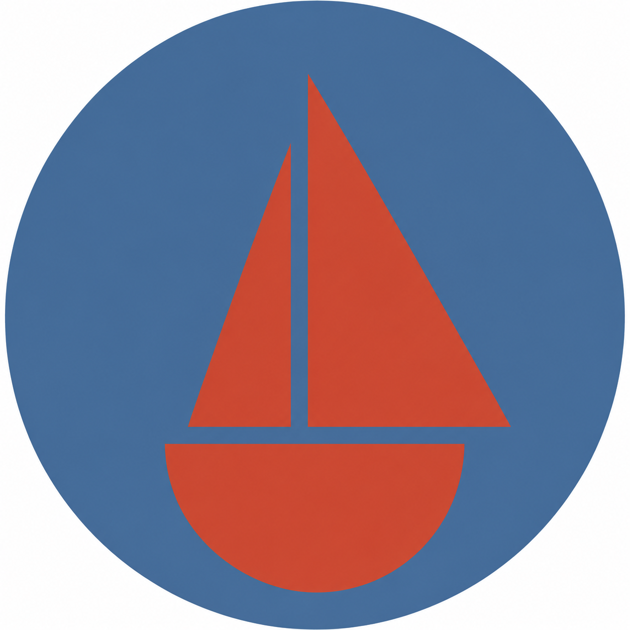 Assise en contreplaqué bouleau et linoléum motif voilier  rouge sur fond bleu. Produit fabriqué par Hey Ben !, atelier d'ébénisterie à Loix sur l'île de ré fondé par Benoît Maltier