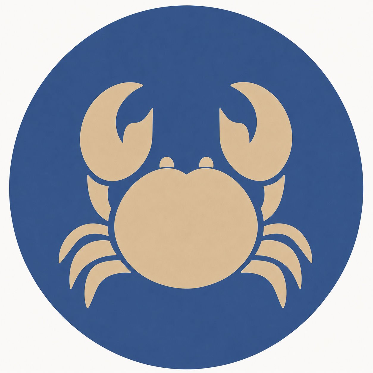 Assise en contreplaqué bouleau et linoléum motif crabe beige sur fond bleu Produit fabriqué par Hey Ben !, atelier d'ébénisterie à Loix sur l'île de ré fondé par Benoît Maltier