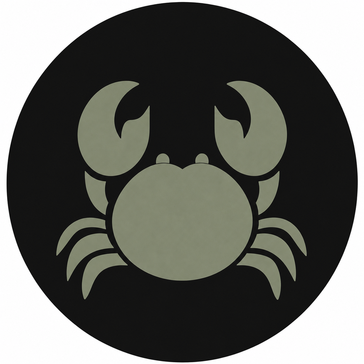 Assise en contreplaqué bouleau et linoléum motif crabe vert sauge sur fond noir. Produit fabriqué par Hey Ben !, atelier d'ébénisterie à Loix sur l'île de ré fondé par Benoît Maltier