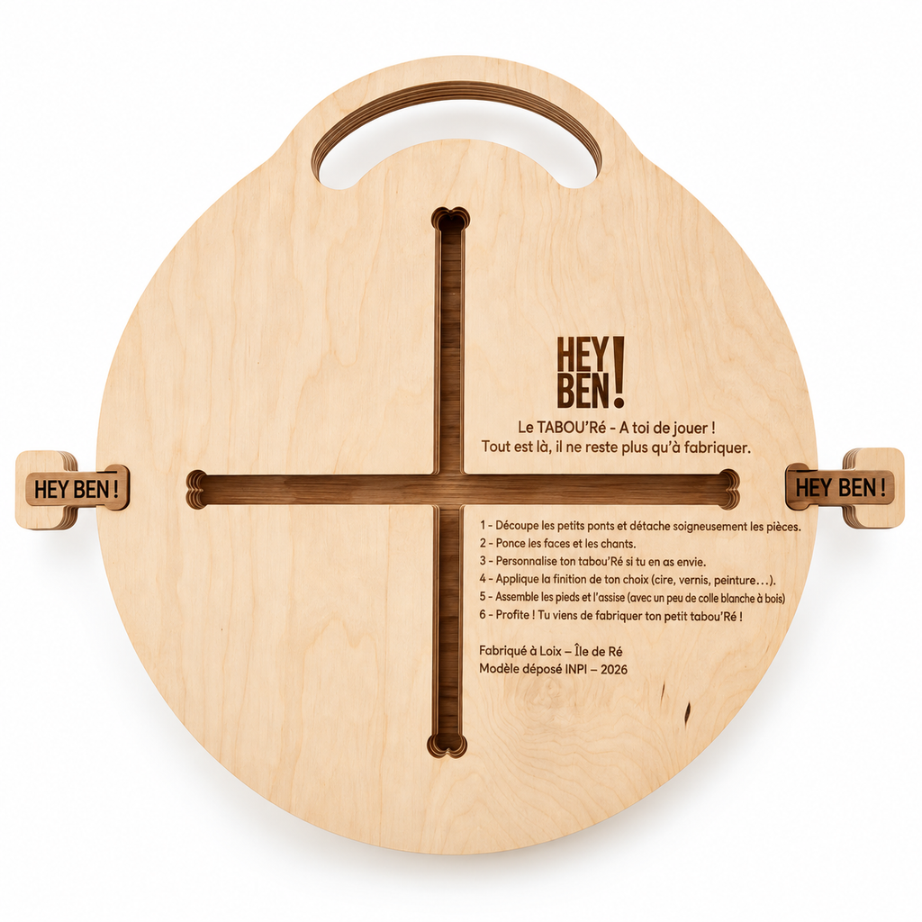 Instruction sur l'assise du kit DIY tabouret conçu par HEY BEN !